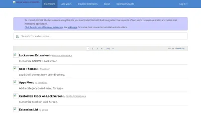 Screenshot preview of extensions.gnome.org
