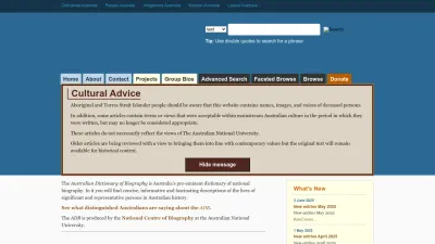 Screenshot preview of adb.anu.edu.au