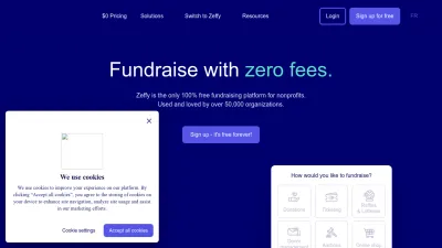 Screenshot preview of zeffy.com