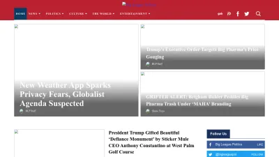 Screenshot preview of bigleaguepolitics.com