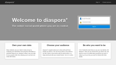 Screenshot preview of diasp.org