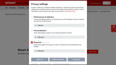 Screenshot preview of beckhoff.com