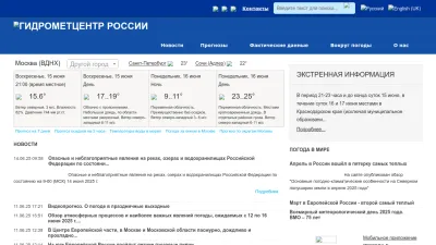 Screenshot preview of meteoinfo.ru