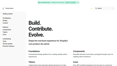 Screenshot preview of polaris.shopify.com