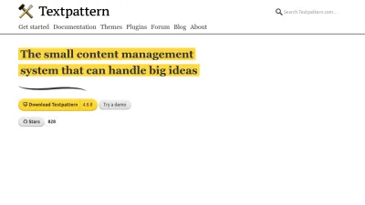 Screenshot preview of textpattern.com