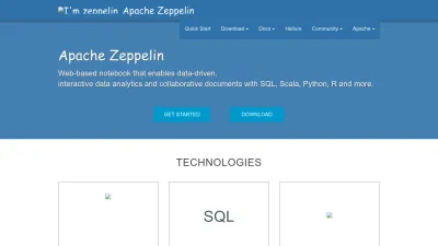 Screenshot preview of zeppelin.apache.org