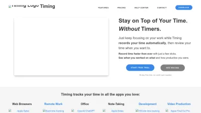 Screenshot preview of timingapp.com