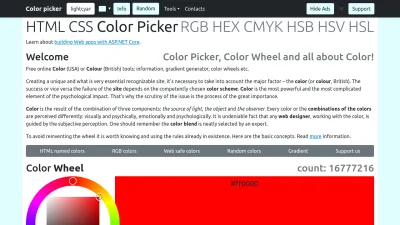 Screenshot preview of htmlcsscolor.com