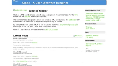 Screenshot preview of glade.gnome.org