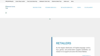 Screenshot preview of diamondcomics.com