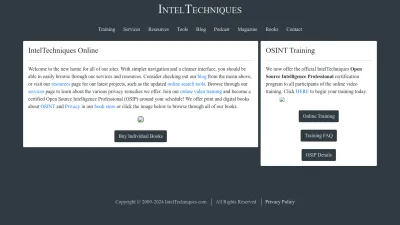Screenshot preview of inteltechniques.com