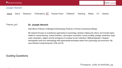 Screenshot preview of henrich.fas.harvard.edu