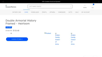 Screenshot preview of houseofnames.com