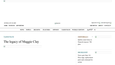 Screenshot preview of nunatsiaq.com