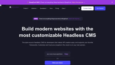 Screenshot preview of strapi.io