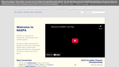 Screenshot preview of scrabbleplayers.org