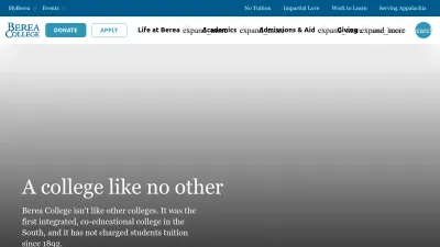 Screenshot preview of berea.edu