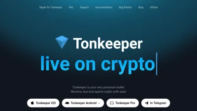Screenshot preview of tonkeeper.com