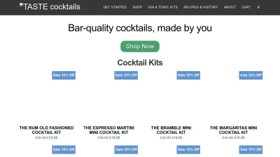 Screenshot preview of tastecocktails.com