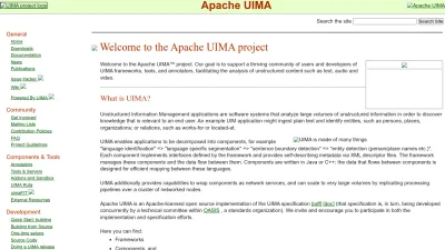 Screenshot preview of uima.apache.org