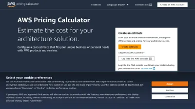 Screenshot preview of calculator.aws