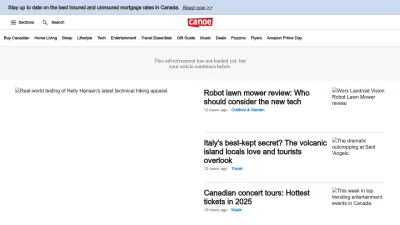 Screenshot preview of canoe.com