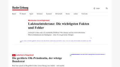 Screenshot preview of bazonline.ch