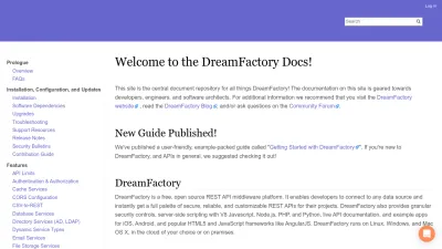 Screenshot preview of wiki.dreamfactory.com