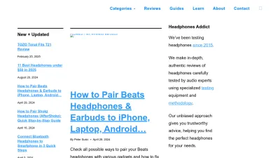 Screenshot preview of headphonesaddict.com