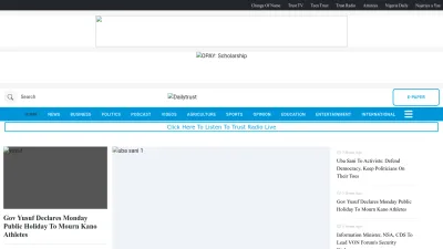 Screenshot preview of dailytrust.com