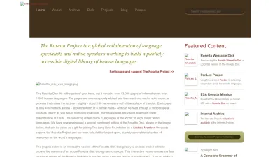 Screenshot preview of rosettaproject.org