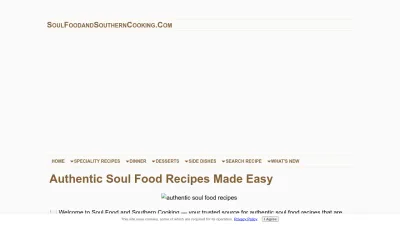 Screenshot preview of soulfoodandsoutherncooking.com