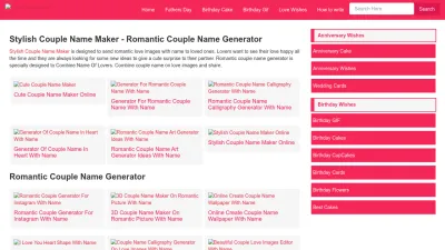 Screenshot preview of lovenamepix.com