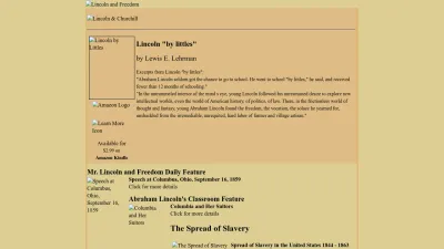 Screenshot preview of mrlincolnandfreedom.org
