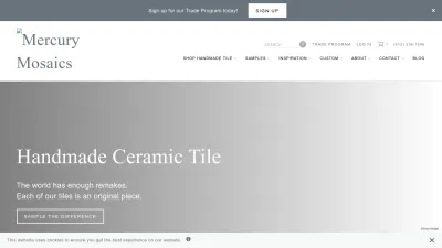 Screenshot preview of mercurymosaics.com