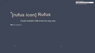 Screenshot preview of rufus.ie