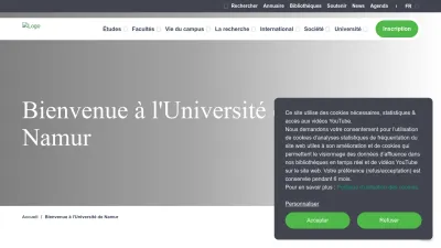 Screenshot preview of unamur.be