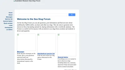 Screenshot preview of seaslugforum.net
