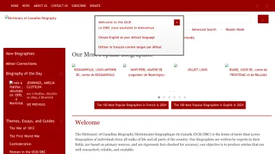 Screenshot preview of biographi.ca