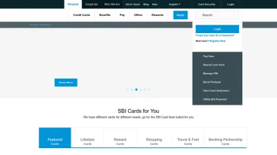 Screenshot preview of sbicard.com