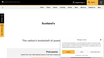 Screenshot preview of scottishpoetrylibrary.org.uk