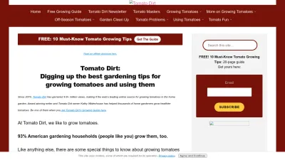 Screenshot preview of tomatodirt.com