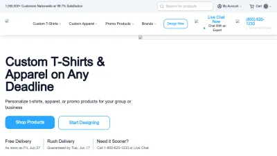Screenshot preview of rushordertees.com