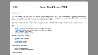Screenshot preview of damnsmalllinux.org