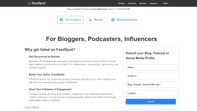Screenshot preview of feedspot.com