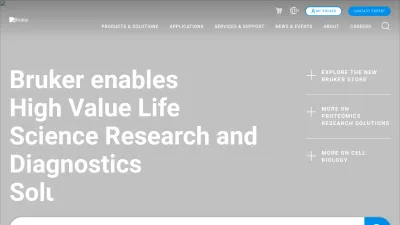 Screenshot preview of bruker.com
