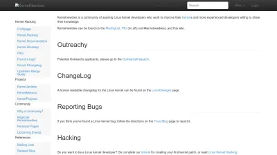 Screenshot preview of kernelnewbies.org