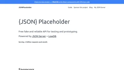 Screenshot preview of jsonplaceholder.typicode.com