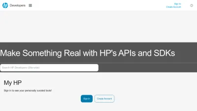Screenshot preview of developers.hp.com