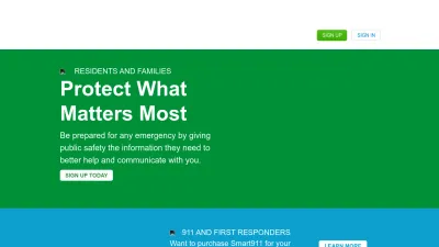 Screenshot preview of smart911.com